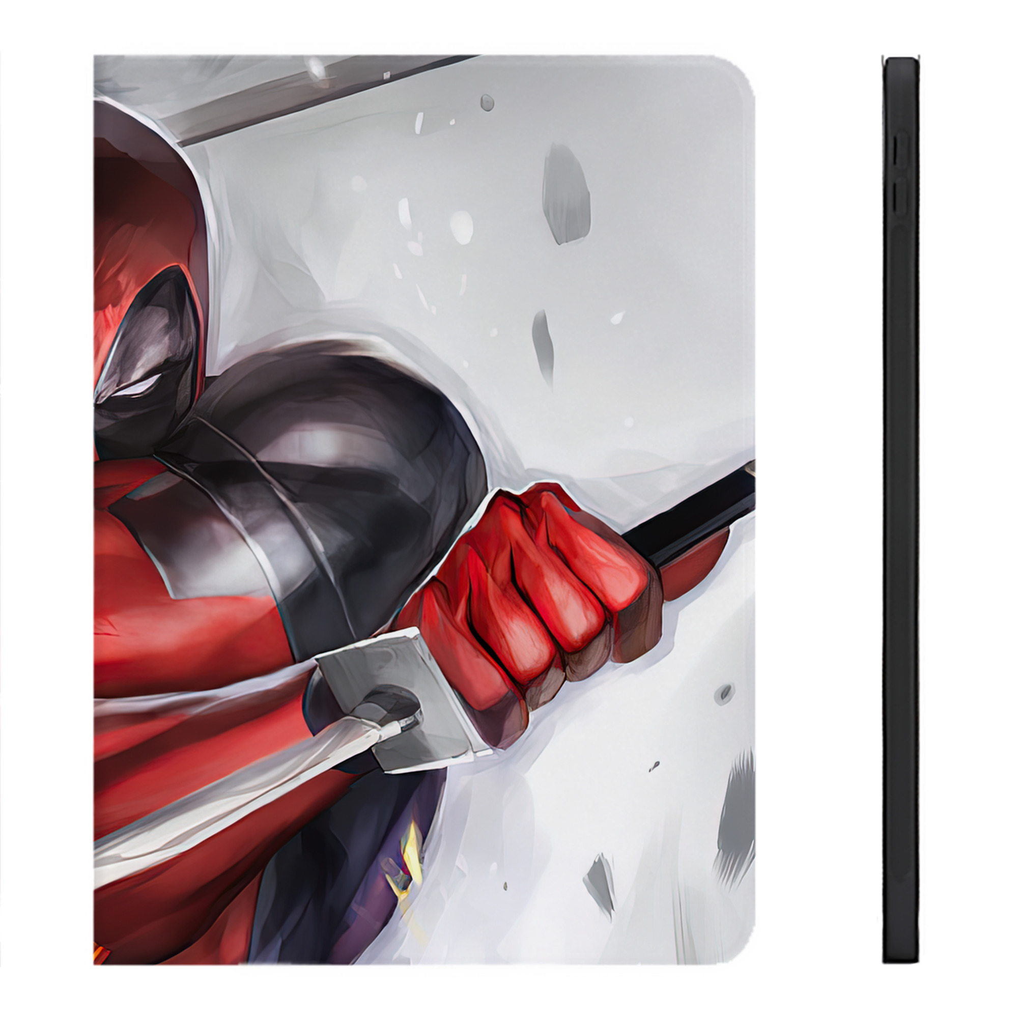 （画像用） Deadpool デッドプール IPadケース ペンホルダー付き ブックスタイルデザイン